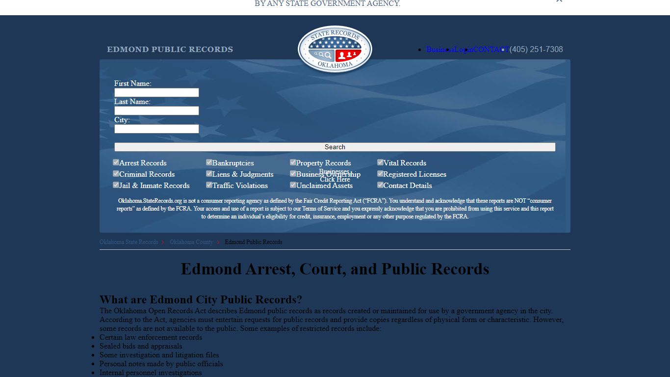 Edmond Arrest and Public Records | Oklahoma.StateRecords.org