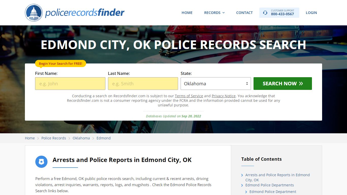 EDMOND CITY, OK POLICE RECORDS SEARCH - RecordsFinder